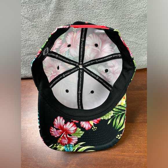 ALOHA Embroidered Floral Tropical Baseball Hat Cap Black Pink Green Blue Hawaii - Picture 13 of 13
